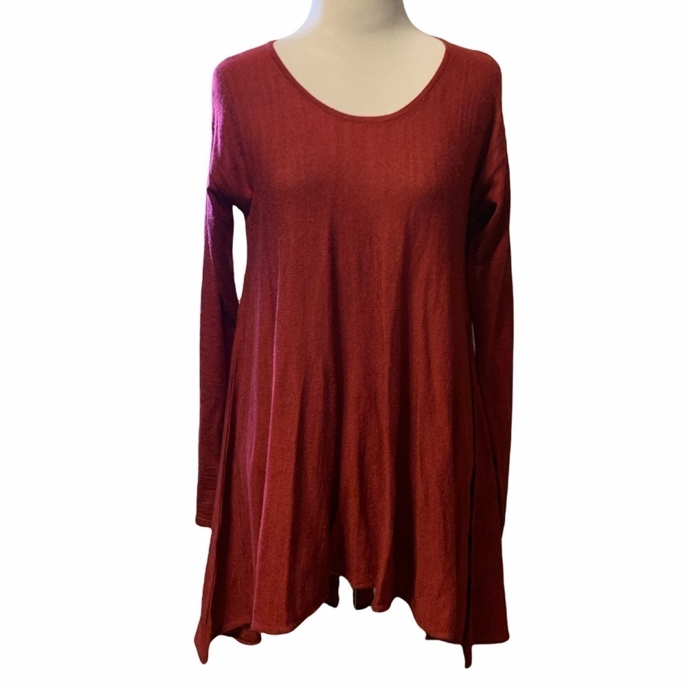 Max Studio deep red/burgundy swing tunic